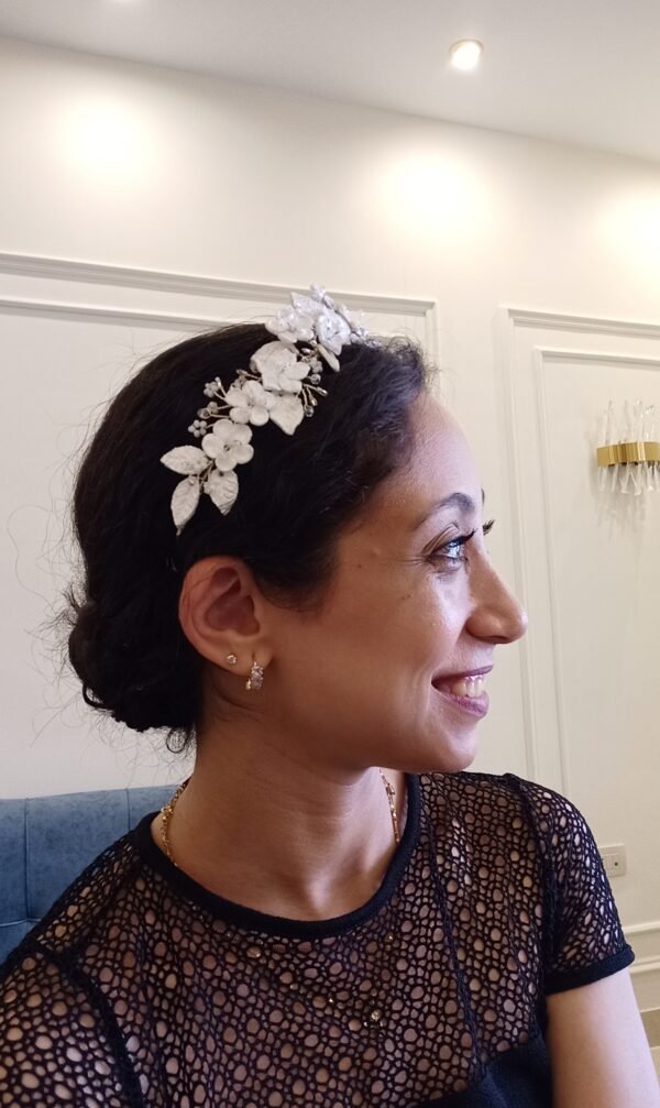 White Blossom wedding Headpiece - Image 2