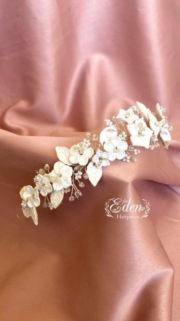 White Blossom wedding Headpiece