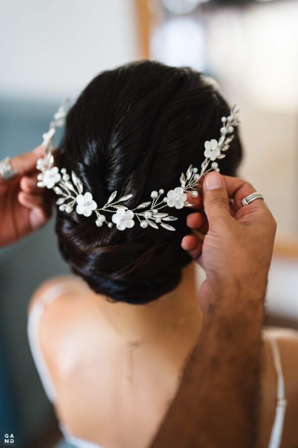 Sarah floral wedding headpiece - Image 2