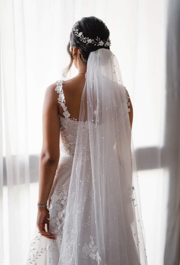 Sarah floral wedding headpiece - Image 3