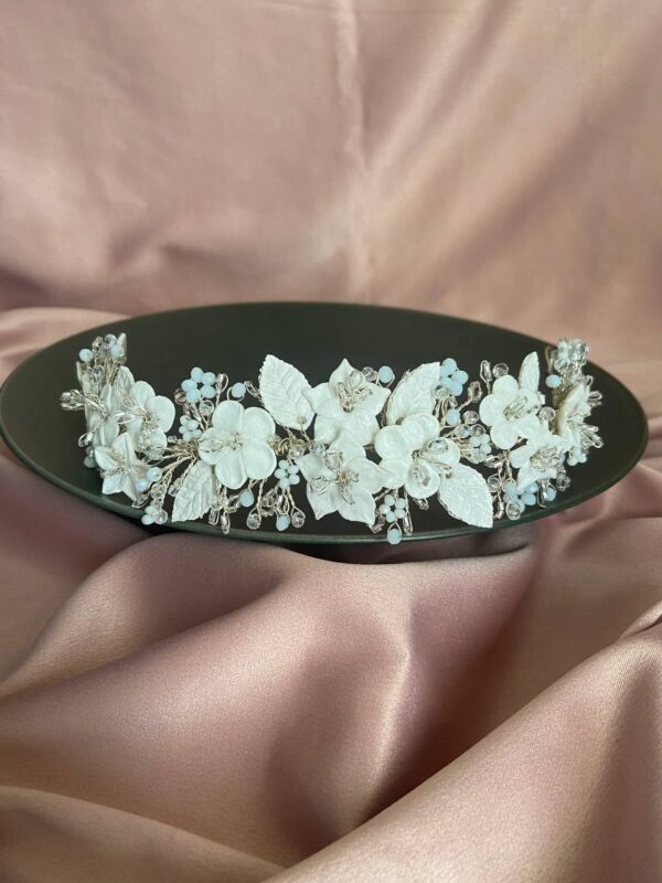 White Blossom wedding Headpiece - Image 3