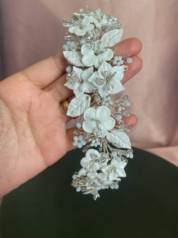 White Blossom wedding Headpiece - Image 4