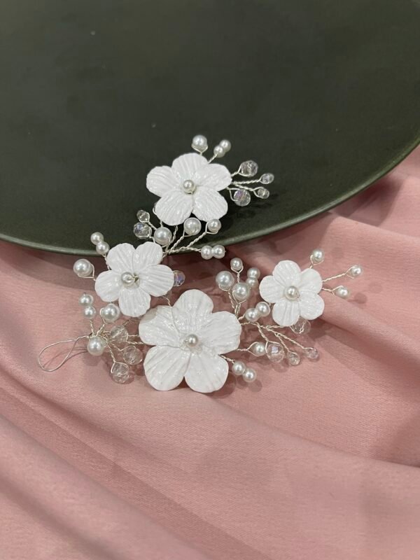 Pearl radiance wedding headpiece.