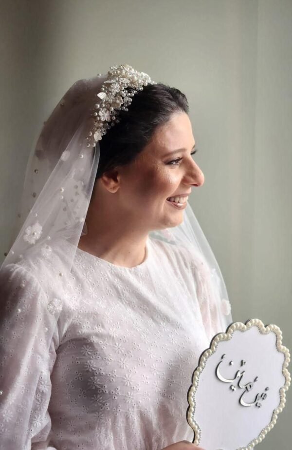 floral pearl wedding Headpiece - Image 3