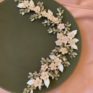 Elina floral bridal headpiece.