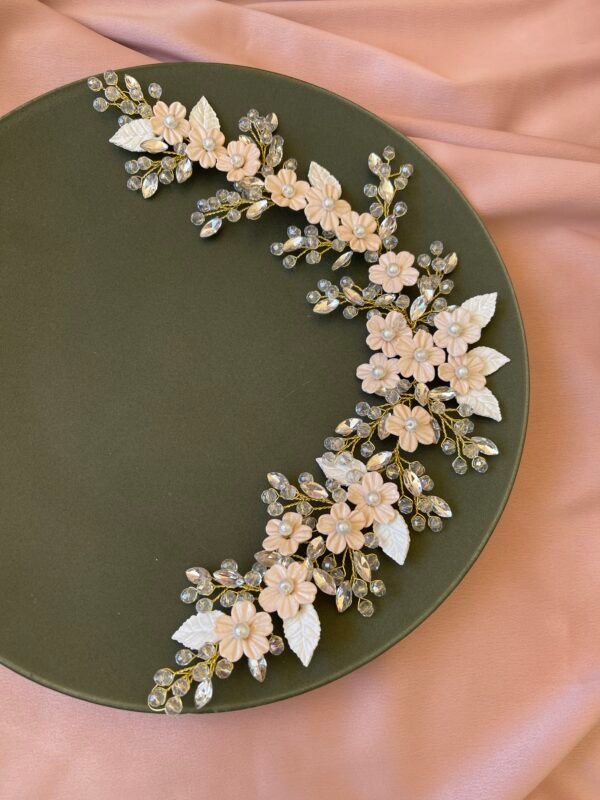 Elina floral bridal headpiece.