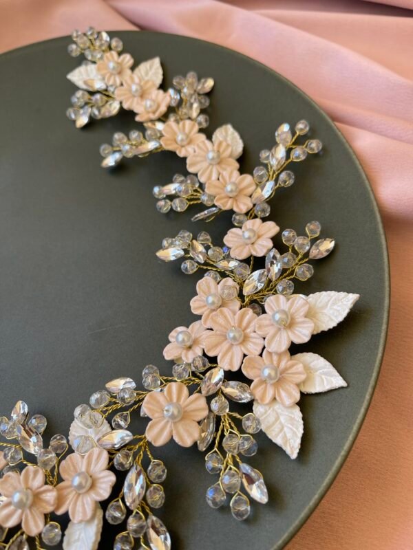 Elina floral bridal headpiece. - Image 2